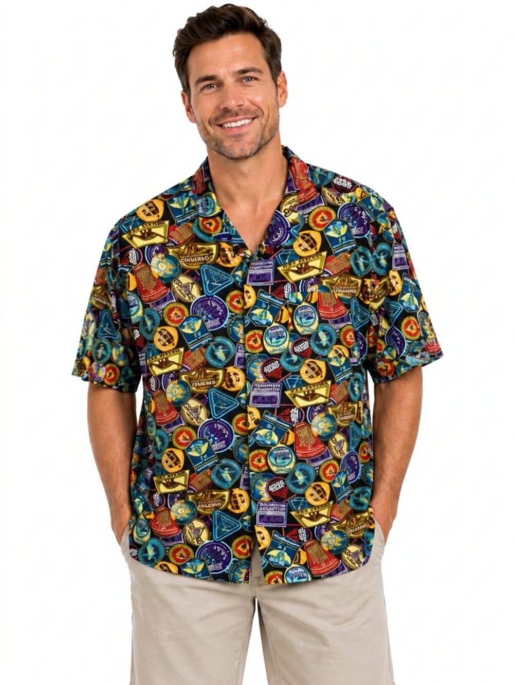 Disney Parks Mens XXL Hawaiian Camp Shirt Short Sleeve Passport Collection